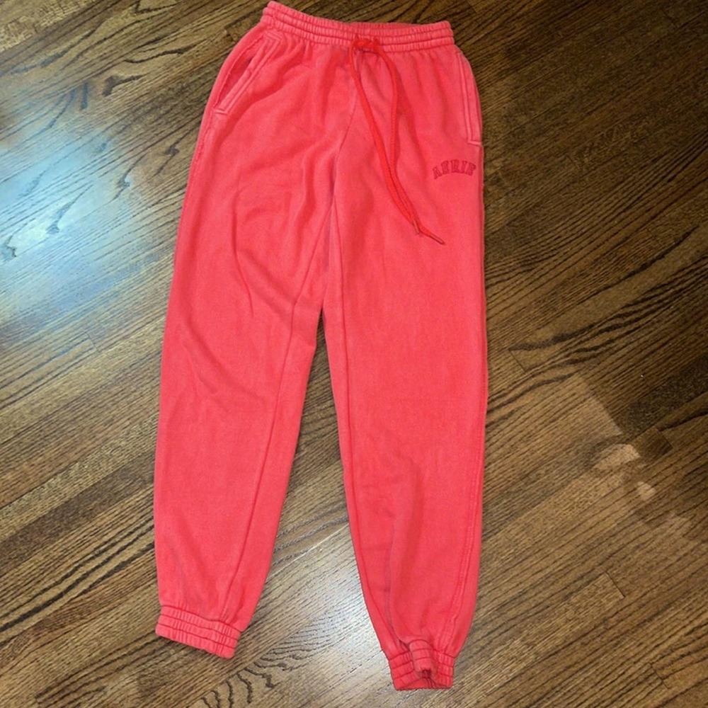 Aerie Size XS Junior 0 Red Joggers Athleisure Pre-Owned